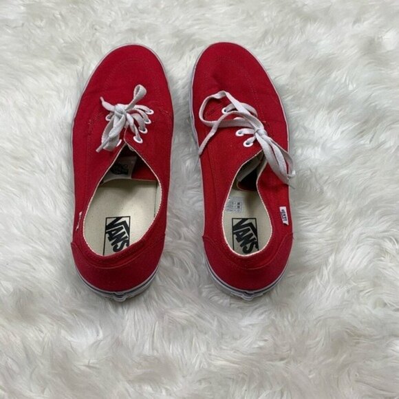Vans Red Canvas Low Top Sneakers – Men’s Size 11.5 - Picture 4 of 6
